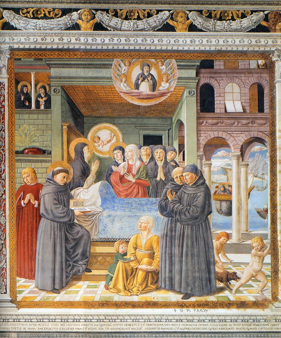 La Mort de sainte Monique (scène 13, mur sud) - Benozzo Gozzoli