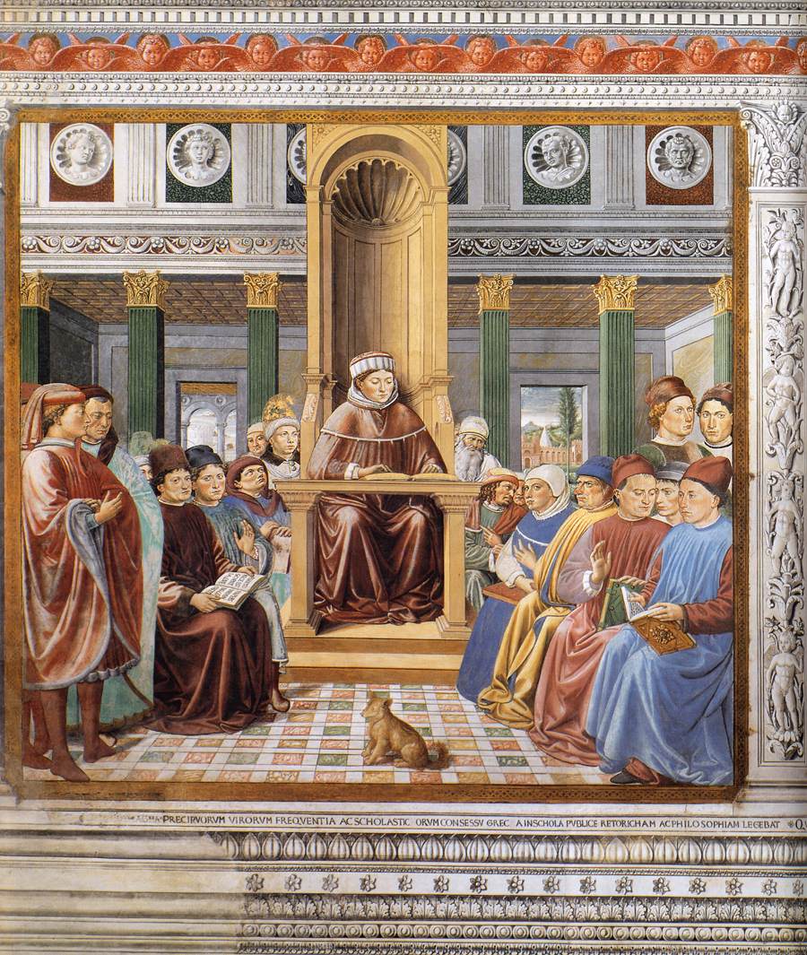 Saint Augustin enseignant à Rome (scène 6, mur sud) - Benozzo Gozzoli