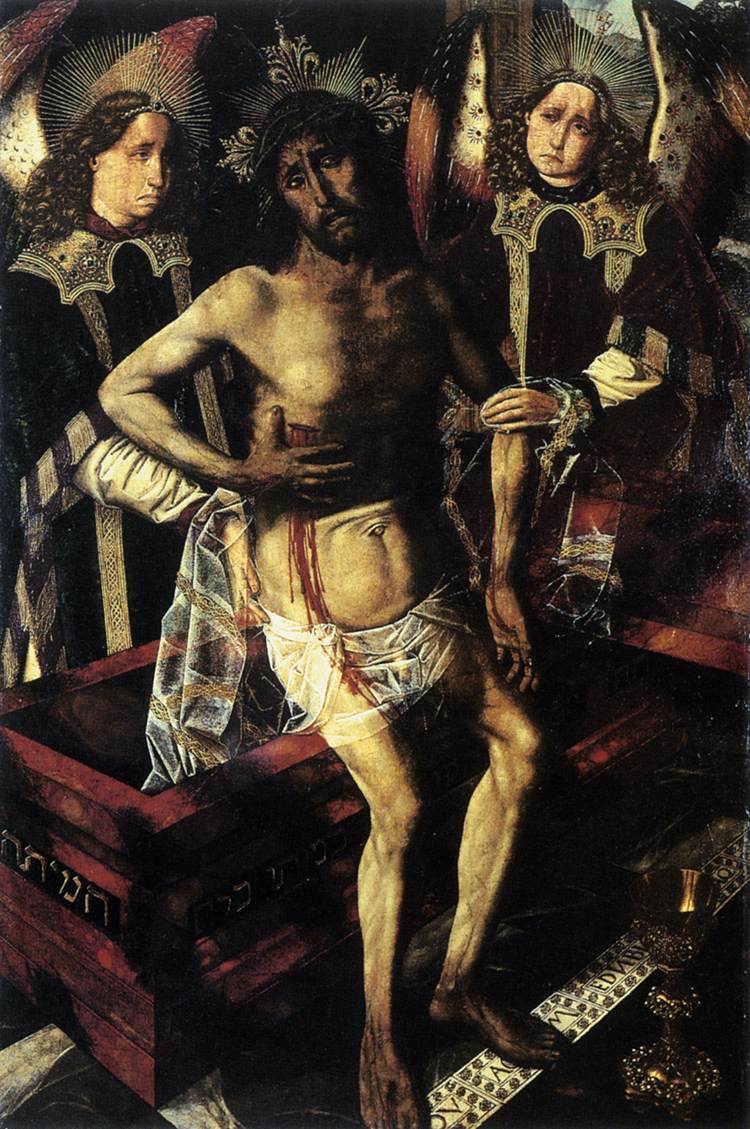 Le Christ au tombeau soutenu par deux anges - Bartolomé Bermejo