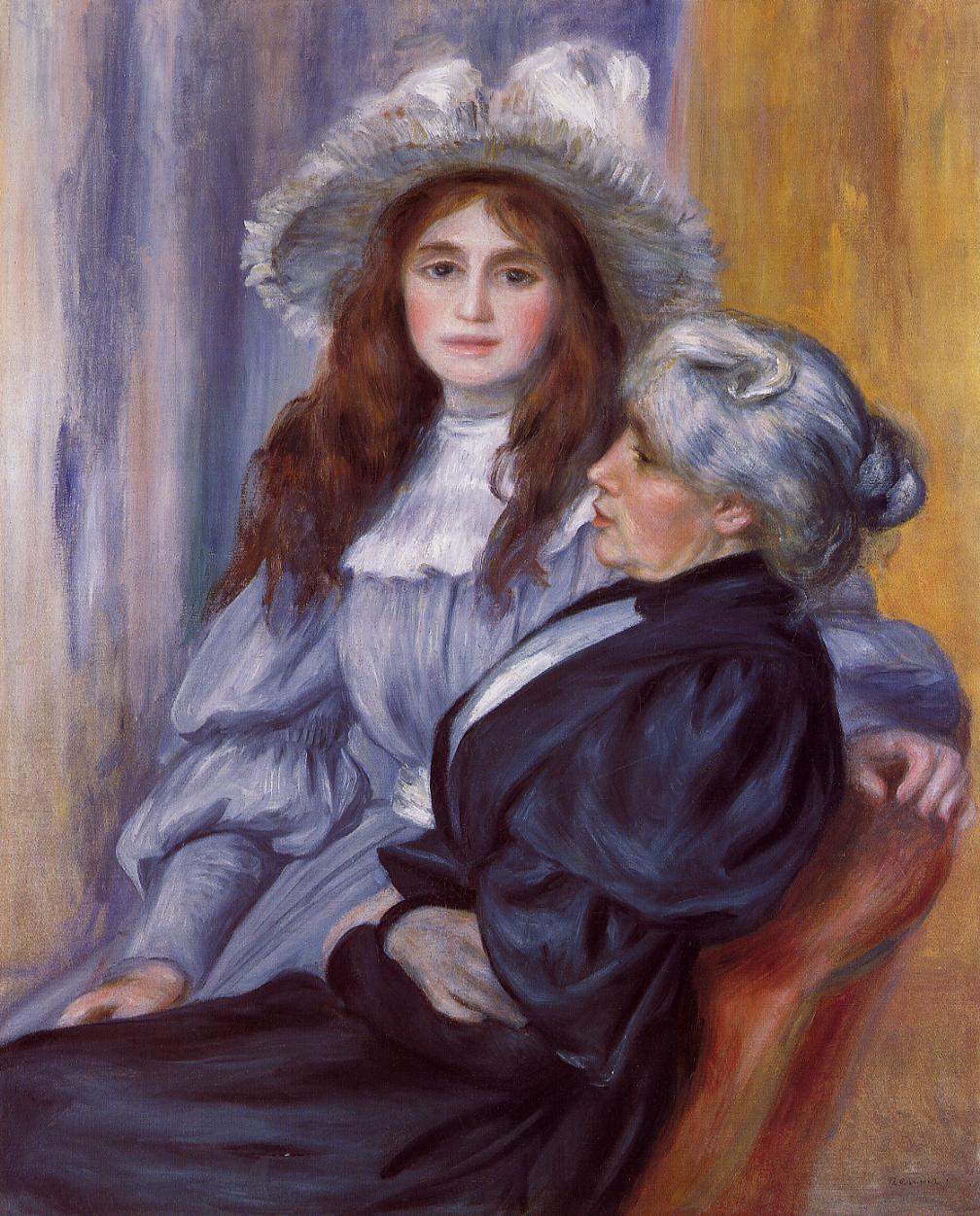 Reproduction du tableau « Berthe Morisot et sa fille Julie Manet - Pierre-Auguste Renoir » par Alpha Reproduction en peinture à l’huile