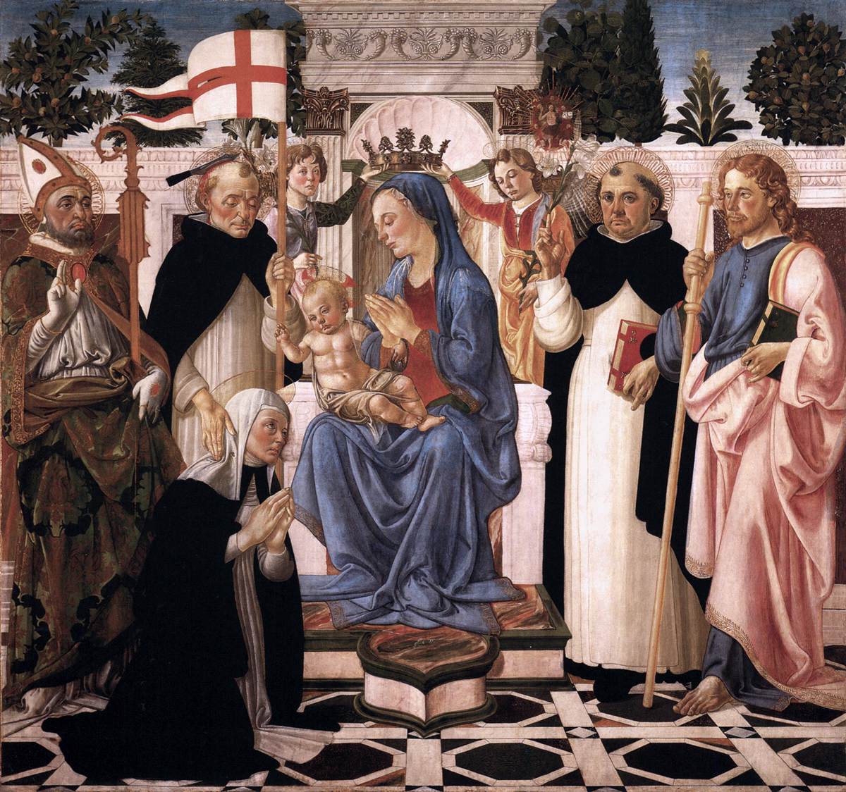 Madonna and Child with Five Saints and Two Angels - Andrea del Verrocchio