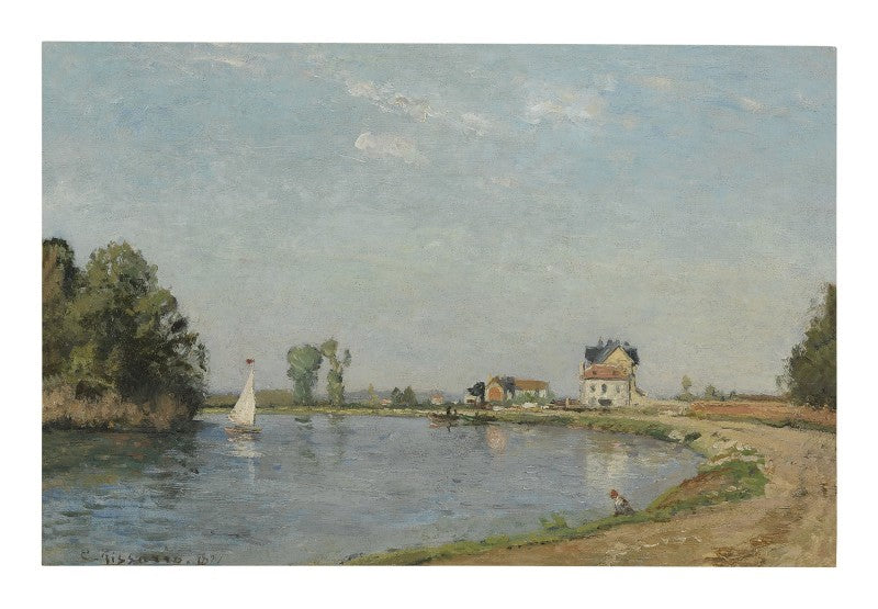 Reproduction du tableau « Bords de rivière - Camille Pissarro » par Alpha Reproduction en peinture à l’huile