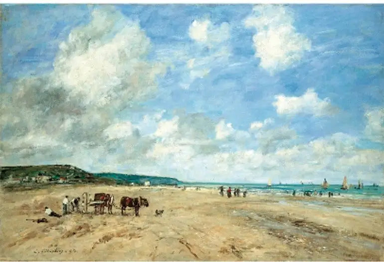 Reproduction du tableau « La Plage de Deauville - Eugène Boudin » par Alpha Reproduction en peinture à l’huile