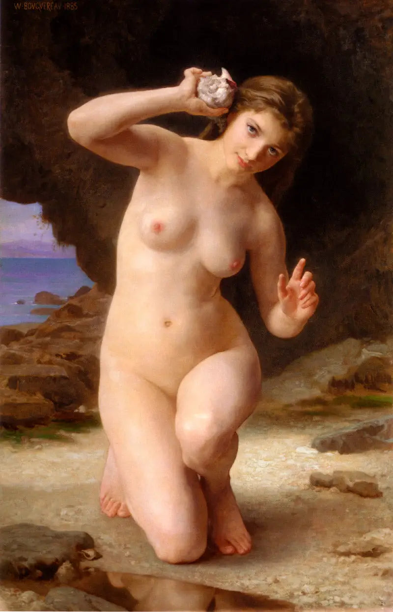 Reproduction du tableau « Femme au Coquillage - Bouguereau » par Alpha Reproduction en peinture à l’huile