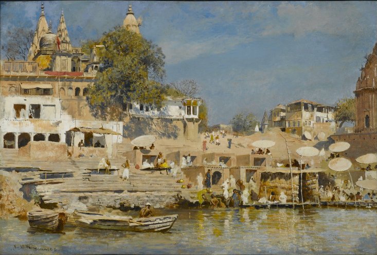 Temples et ghat de baignade à Bénarès - Edwin Lord Weeks
