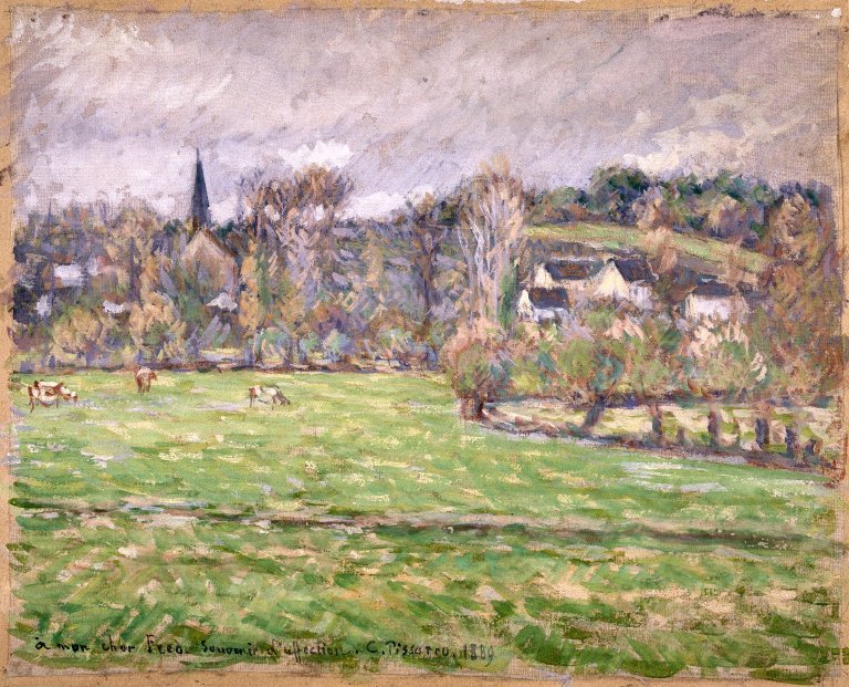 Reproduction du tableau « Vue de Bazincourt - Camille Pissarro » par Alpha Reproduction en peinture à l’huile