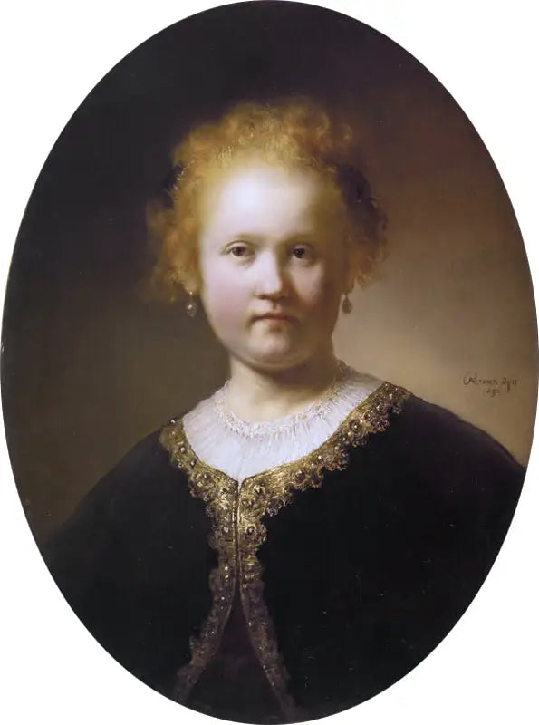 Reproduction du tableau « Portrait d'une jeune femme - Rembrandt » par Alpha Reproduction en peinture à l’huile