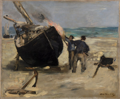 Reproduction du tableau « Le Bateau goudronné - Édouard Manet » par Alpha Reproduction en peinture à l’huile