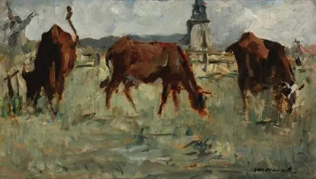Reproduction du tableau « Vaches au pâturage - Édouard Manet » par Alpha Reproduction en peinture à l’huile
