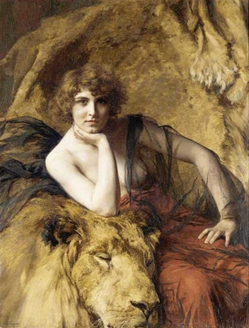 Femme au lion - Émile Friant
