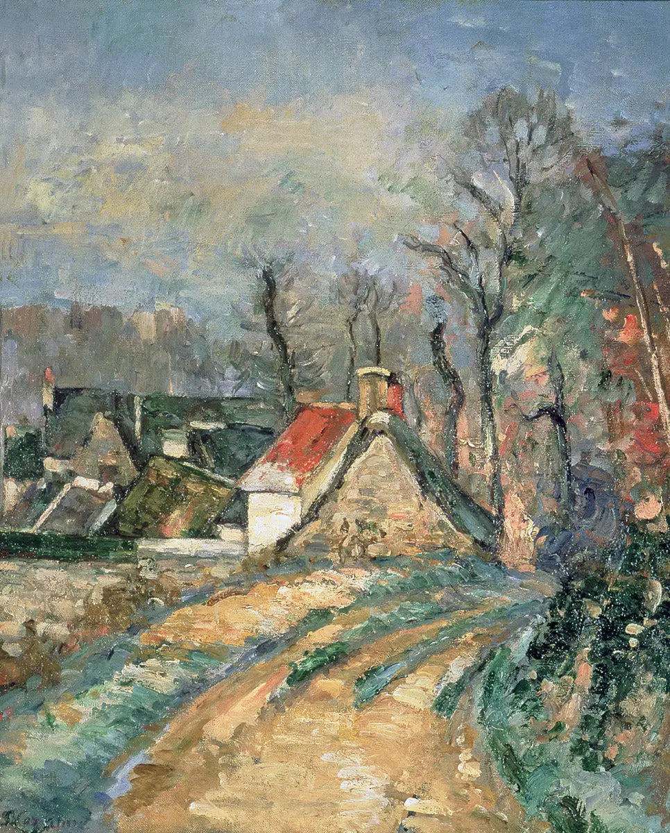 Reproduction du tableau « Chaumières à Auvers-sur-Oise en hiver - Paul Cézanne » par Alpha Reproduction en peinture à l’huile