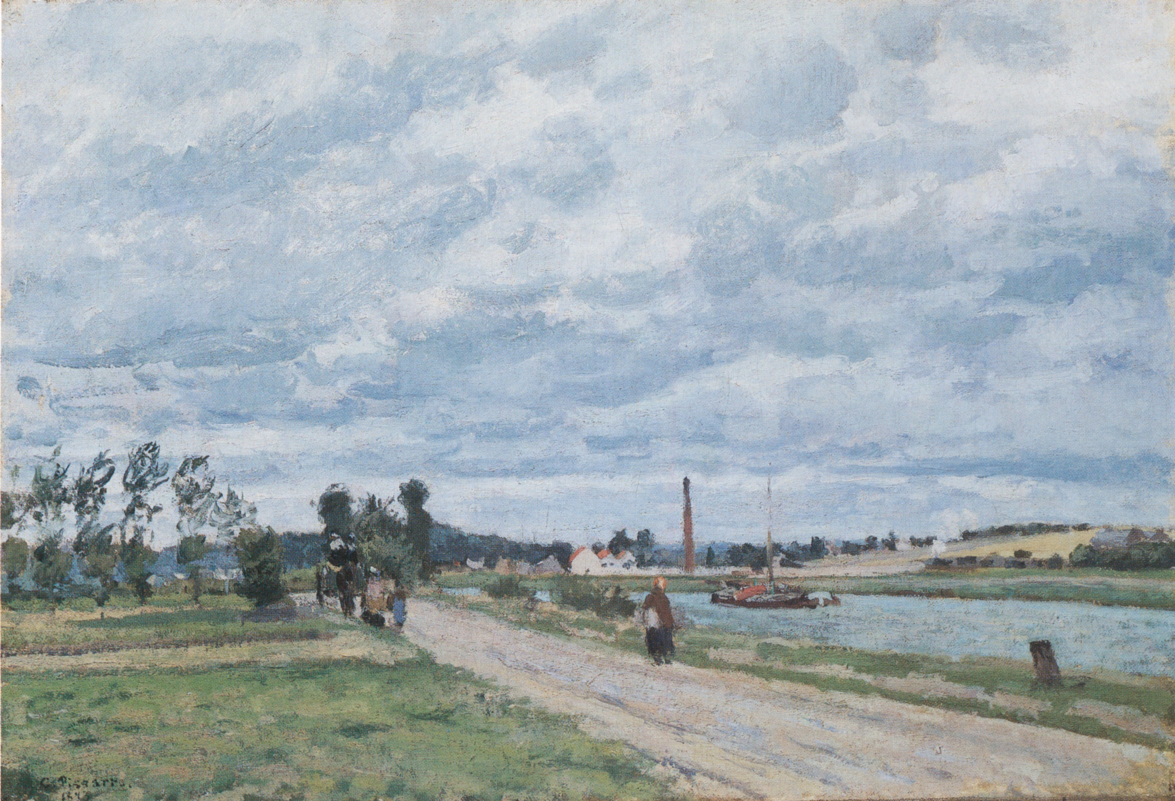 Reproduction du tableau « Les Bords de l'Oise près de Pontoise - Camille Pissarro » par Alpha Reproduction en peinture à l’huile