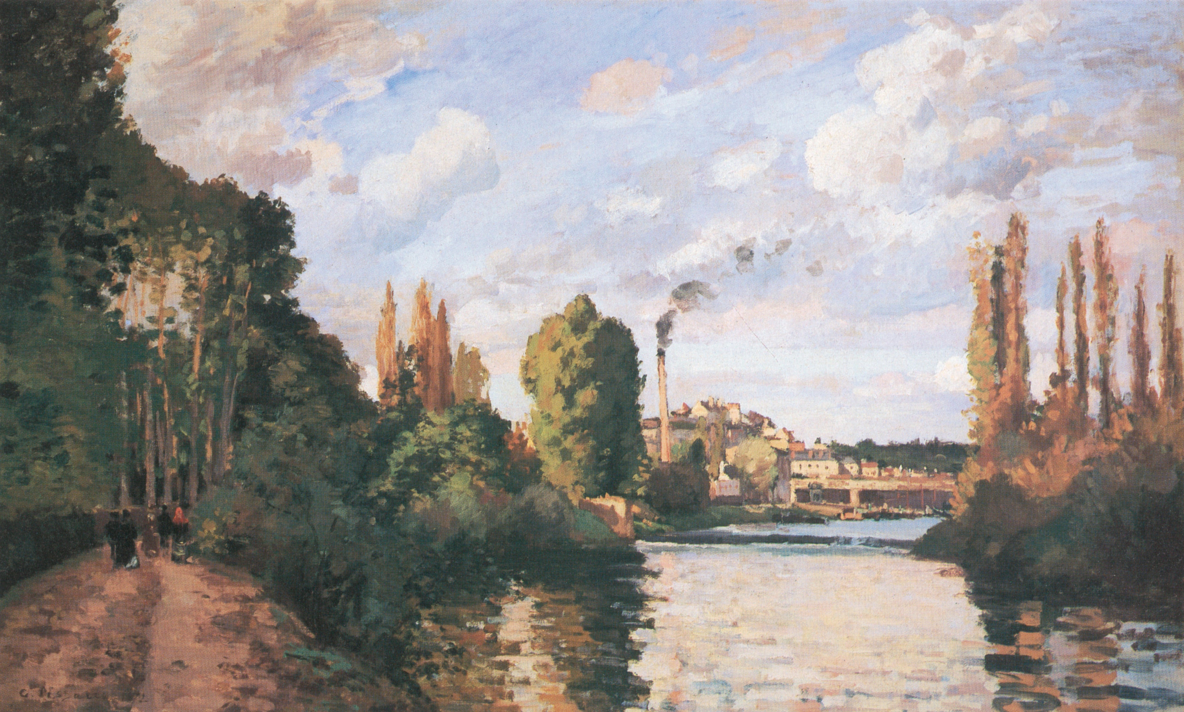 Reproduction du tableau « Bords de l´eau à Pontoise - Camille Pissarro » par Alpha Reproduction en peinture à l’huile