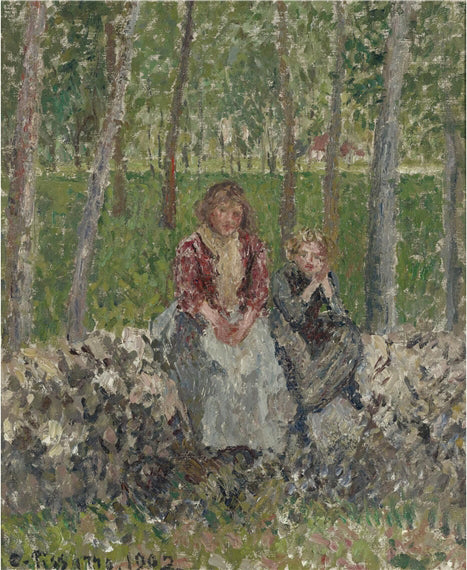Reproduction du tableau « Paysannes sous les arbres à Moret - Camille Pissarro » par Alpha Reproduction en peinture à l’huile