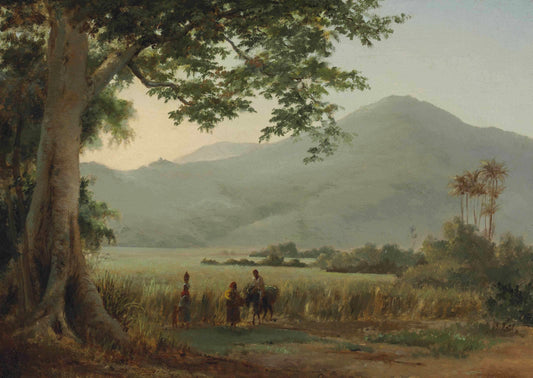 Reproduction du tableau « Personnages discutant au bord d'un chemin - Camille Pissarro » par Alpha Reproduction en peinture à l’huile