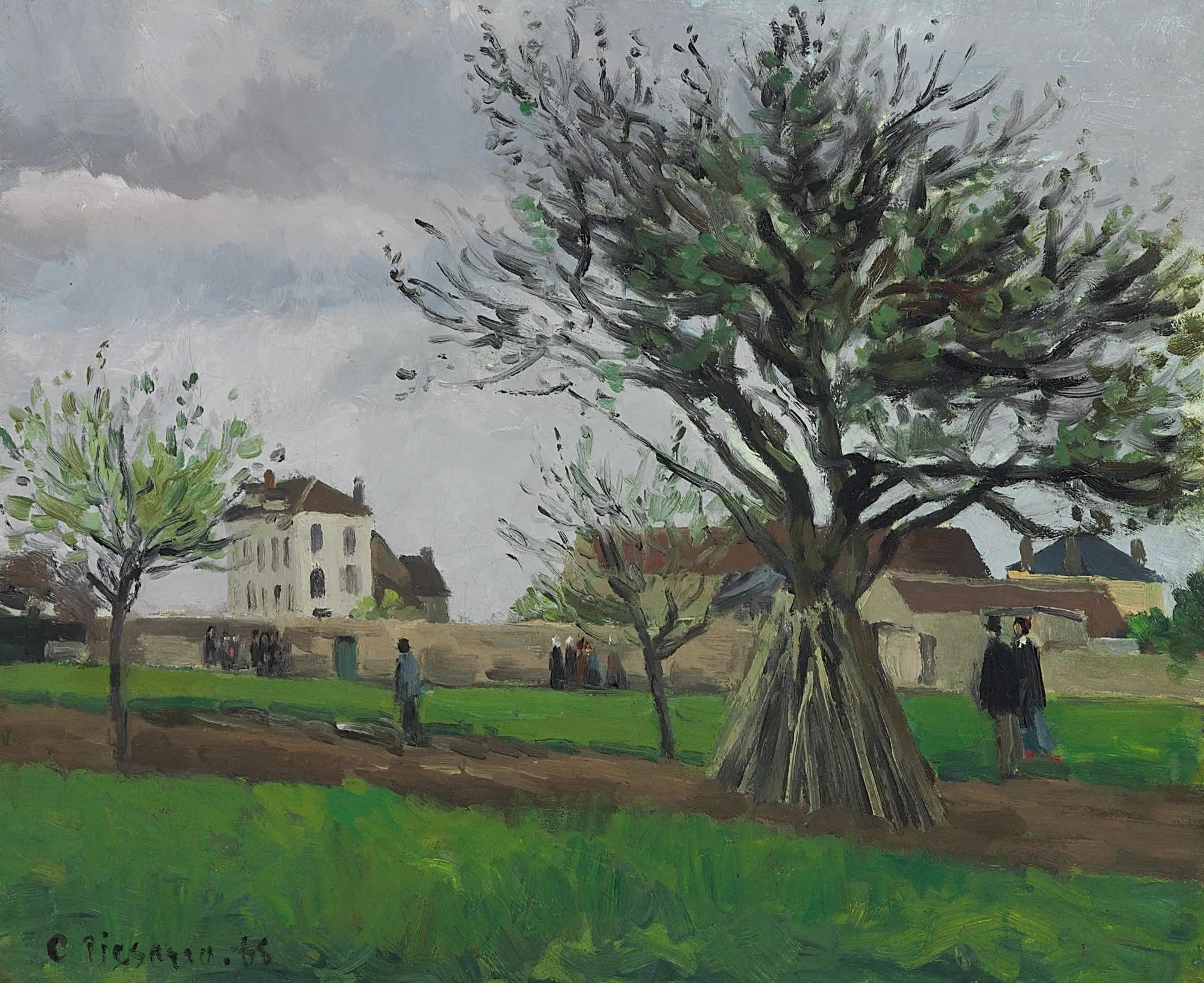 Reproduction du tableau « Pommiers à Pontoise (La maison du père Gallien) - Camille Pissarro » par Alpha Reproduction en peinture à l’huile