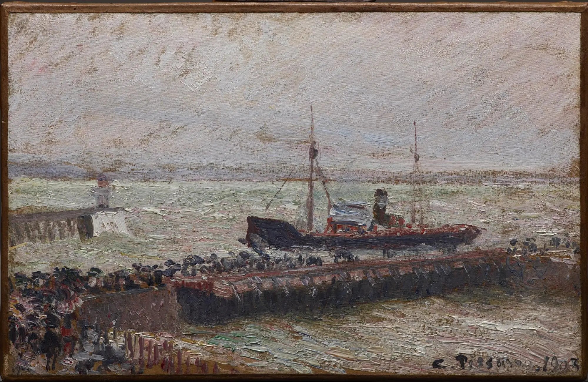Reproduction du tableau « Entrée du port du Havre, ciel couvert - Camille Pissarro » par Alpha Reproduction en peinture à l’huile