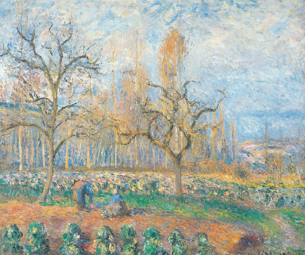 Reproduction du tableau « Verger à Pontoise, soleil couchant - Camille Pissarro » par Alpha Reproduction en peinture à l’huile
