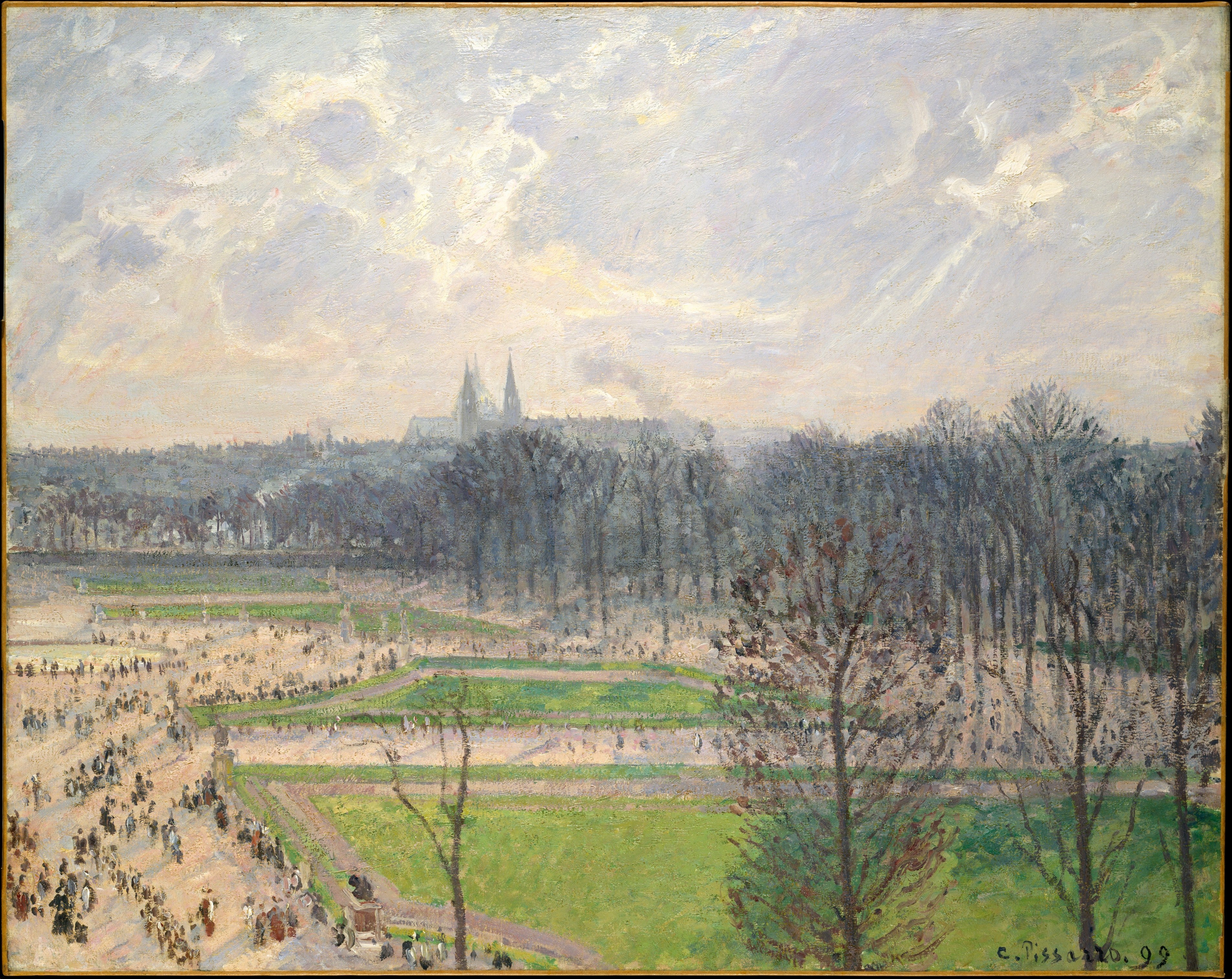Reproduction du tableau « Le Jardin des Tuileries un après-midi d'hiver - Camille Pissarro » par Alpha Reproduction en peinture à l’huile