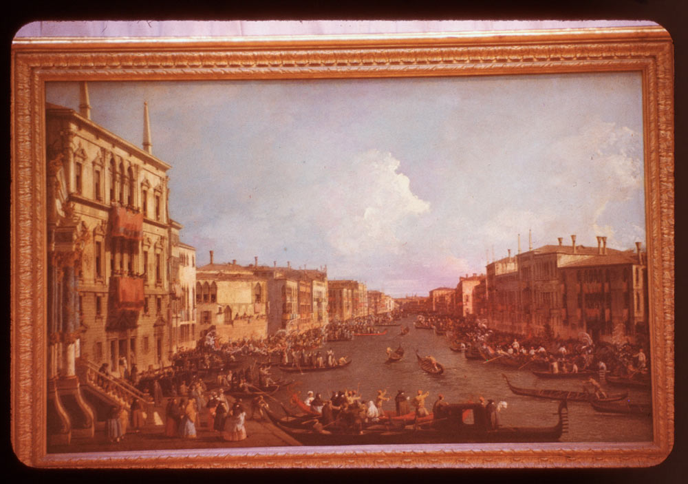 Vue sur le Grand Canal depuis le Palazzo Balbi jusqu'au Pont du Rialto, lors d'une régate - Canaletto