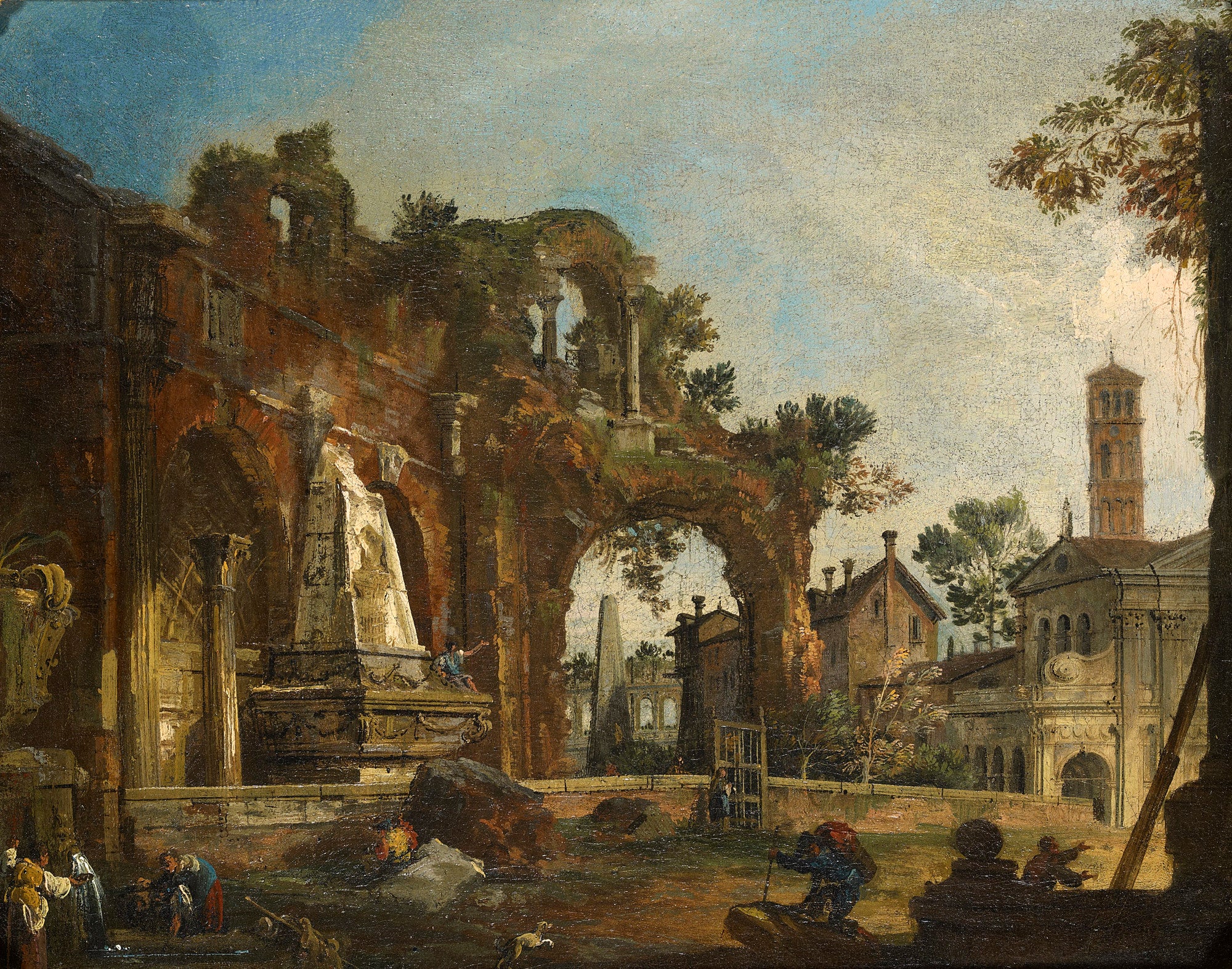 Rome : Capriccio avec ruines basées sur le Forum - Canaletto