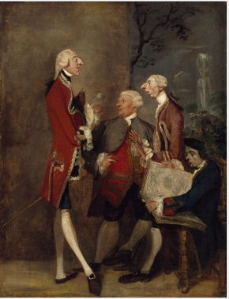 Caricature de Thomas Brudenell, baron Bruce, de l'honorable John Ward, de Joseph Leeson, futur 2e comte de Milltown, et de Joseph Henry de Shafford. - Joshua Reynolds