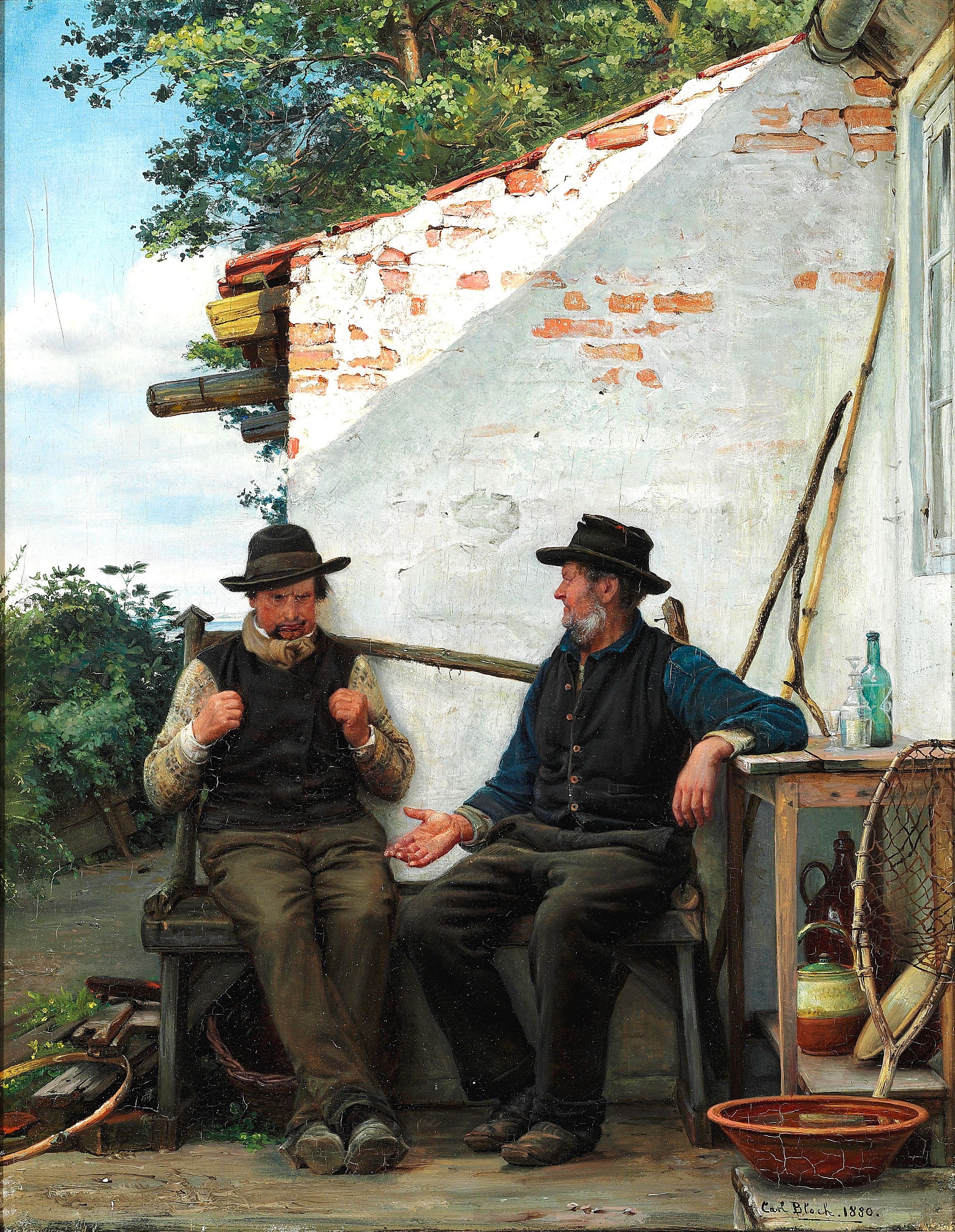 Deux pêcheurs conversant - Carl Heinrich Bloch