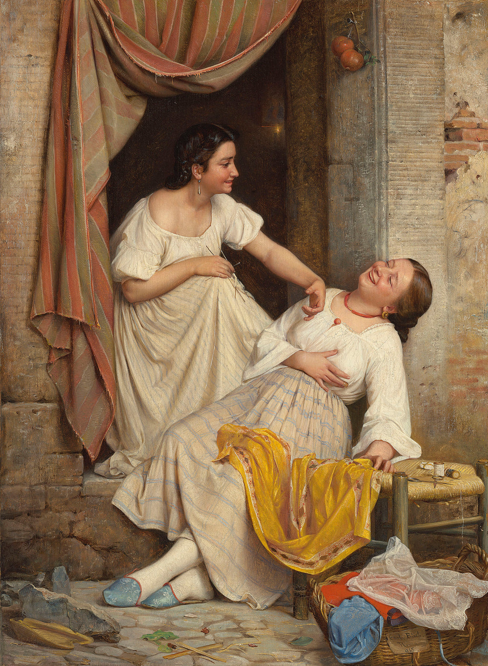 Deux filles souriantes - Carl Heinrich Bloch - Alpha Reproduction