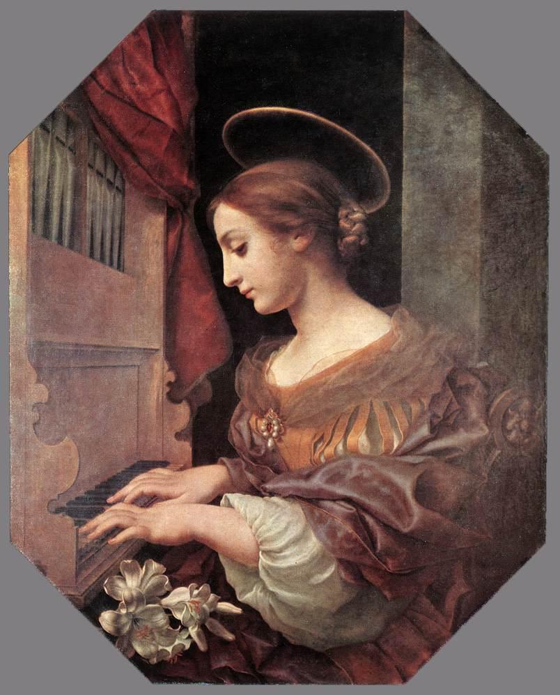 Sainte Cécile à l'orgue. - Carlo Dolci
