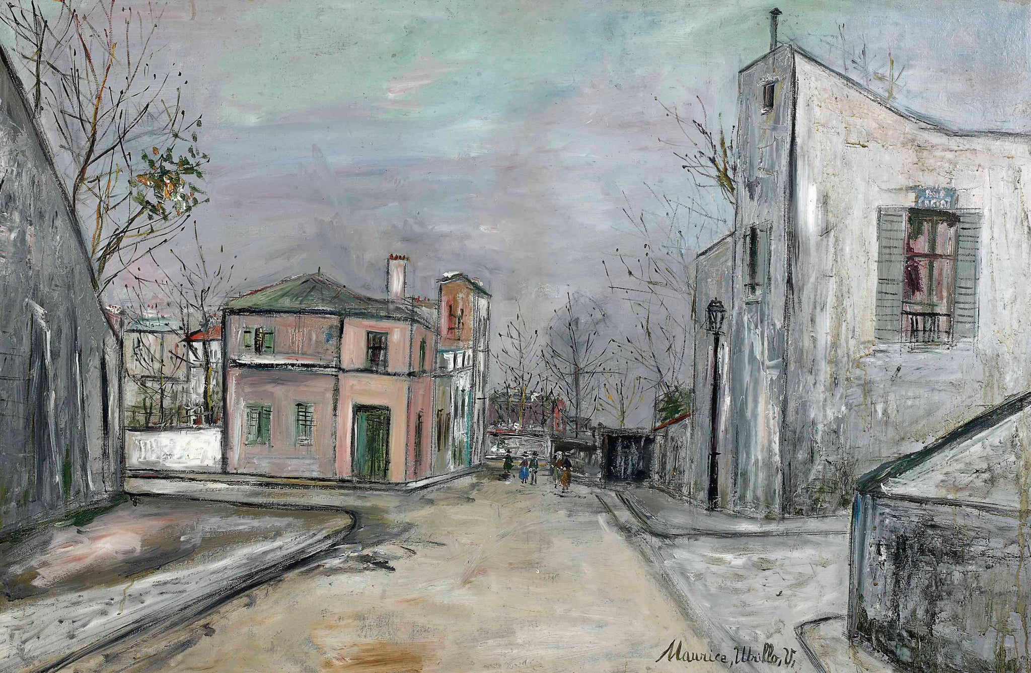 Carrefour de la rue des Saules et de la rue Cortot, Montmartre - Maurice Utrillo