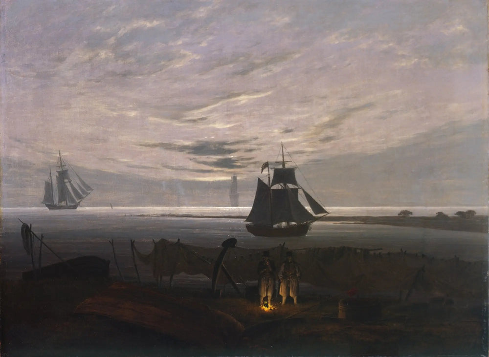 Reproduction du tableau « Soir sur la plage de la Baltique - Caspar David Friedrich » par Alpha Reproduction en peinture à l’huile