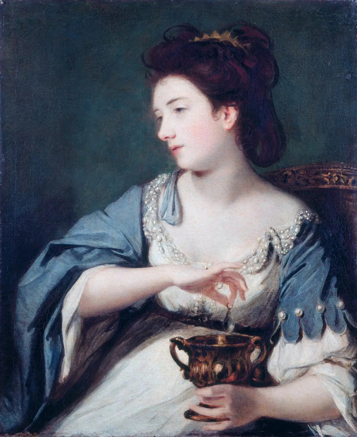 Kitty Fisher (1741–1767) dans le rôle de Cléopâtre dissolvant la perle - Joshua Reynolds - Alpha Reproduction