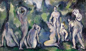Reproduction du tableau « Groupe de baigneuses - Paul Cézanne » par Alpha Reproduction en peinture à l’huile