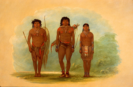Chef du Chaco, sa femme et un guerrier - George Catlin