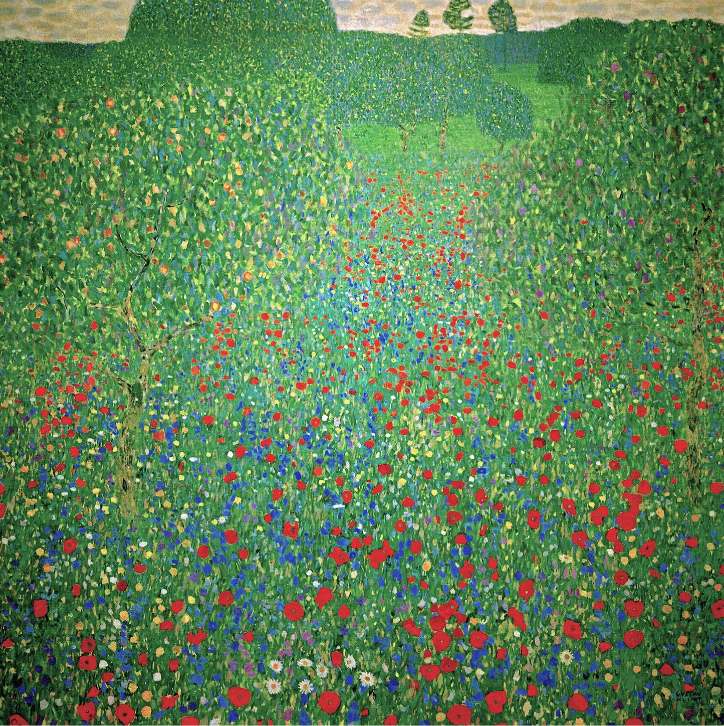 🌸🌿 שדה פרגים – גוסטב קלימט (בערך 1907)