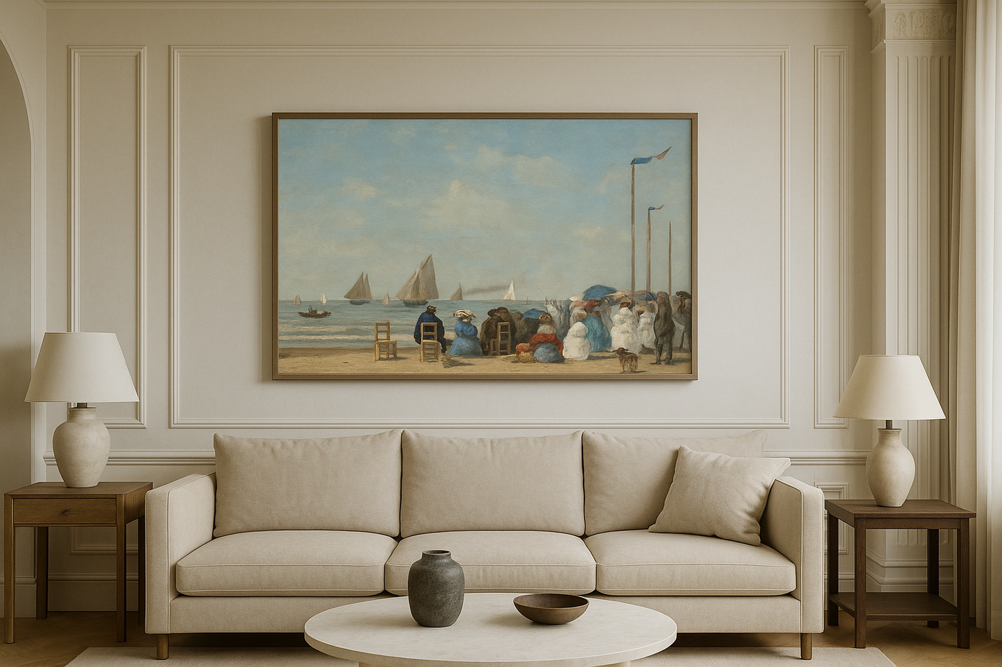 🏖️ סצנת חוף בטראוול – Eugène Boudin (1863)