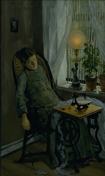 La Couturière, Christian Krohg, 1880, peinture à l’huile
