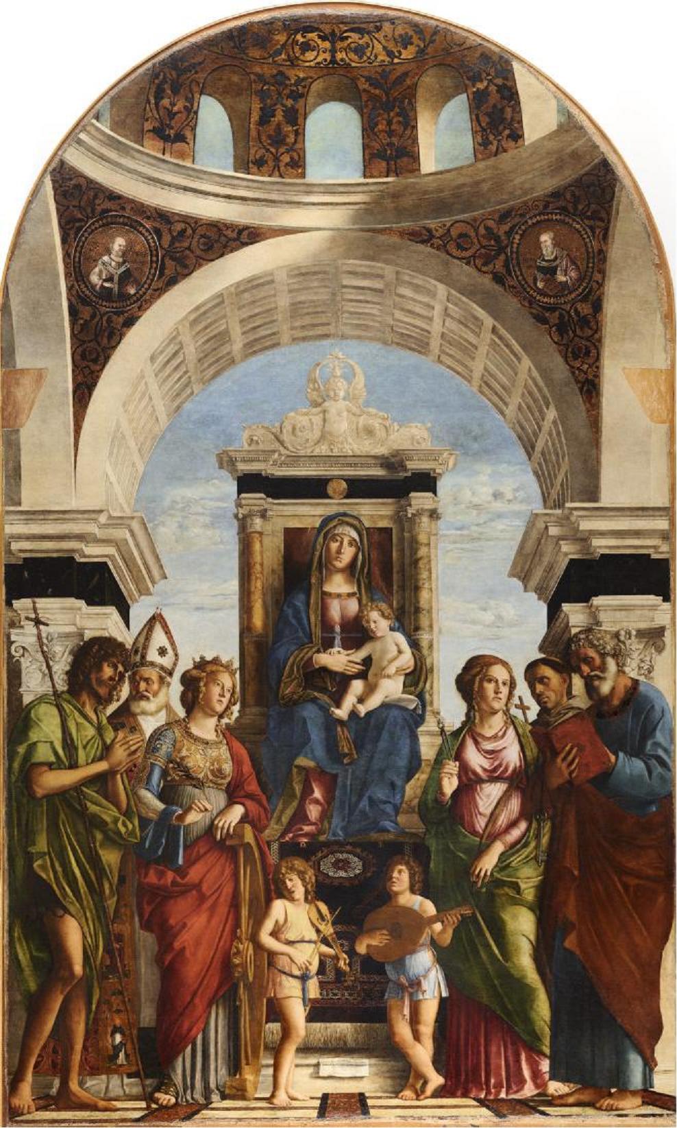 Vierge à l'Enfant entourée de saints et d'anges - Cima da Conegliano