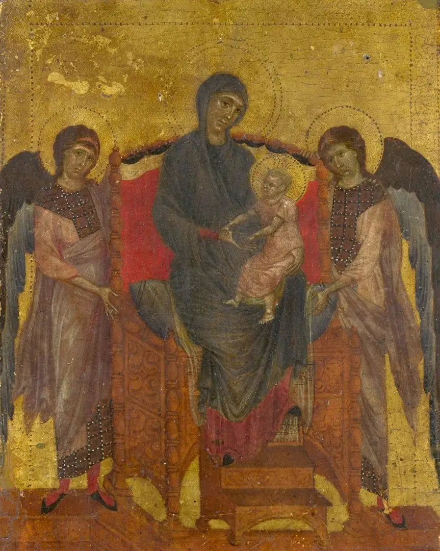 Vierge à l’Enfant trônant et entourée de deux anges - Cimabue - Alpha Reproduction