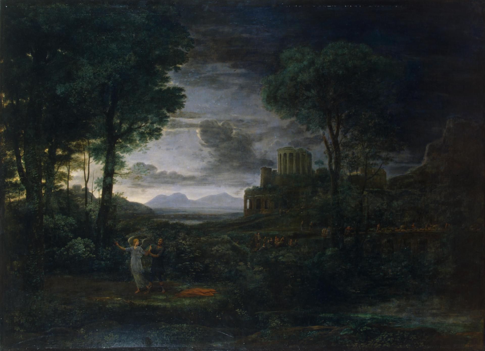 Paysage avec Jacob luttant avec l'Ange (Nuit) - Claude Lorrain