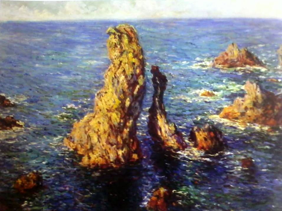 Reproduction du tableau « Les pyramides à Port-Coton - Claude Monet » par Alpha Reproduction en peinture à l’huile