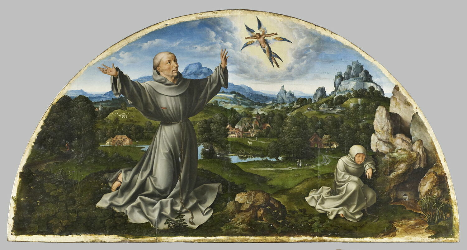 Retable de la Déploration du Christ : La Stigmatisation de saint François d'Assise - Joos van Cleve