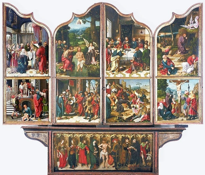 Saint-Jean-Baptiste et Saint Renaud (détail). - Joos van Cleve