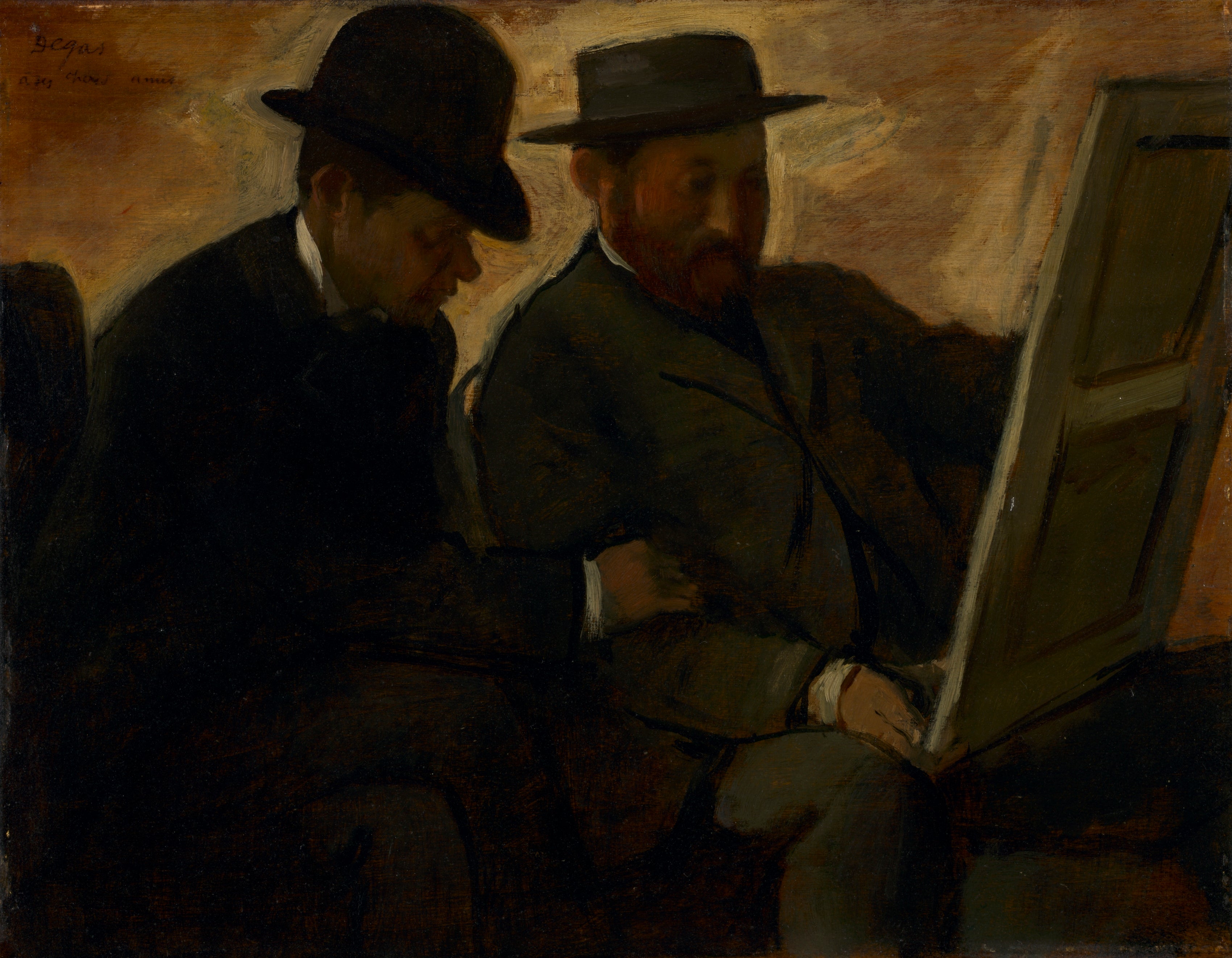 Reproduction du tableau « Paul Lafond et Alphonse Cherfils examinant un tableau - Edgar Degas » par Alpha Reproduction en peinture à l’huile