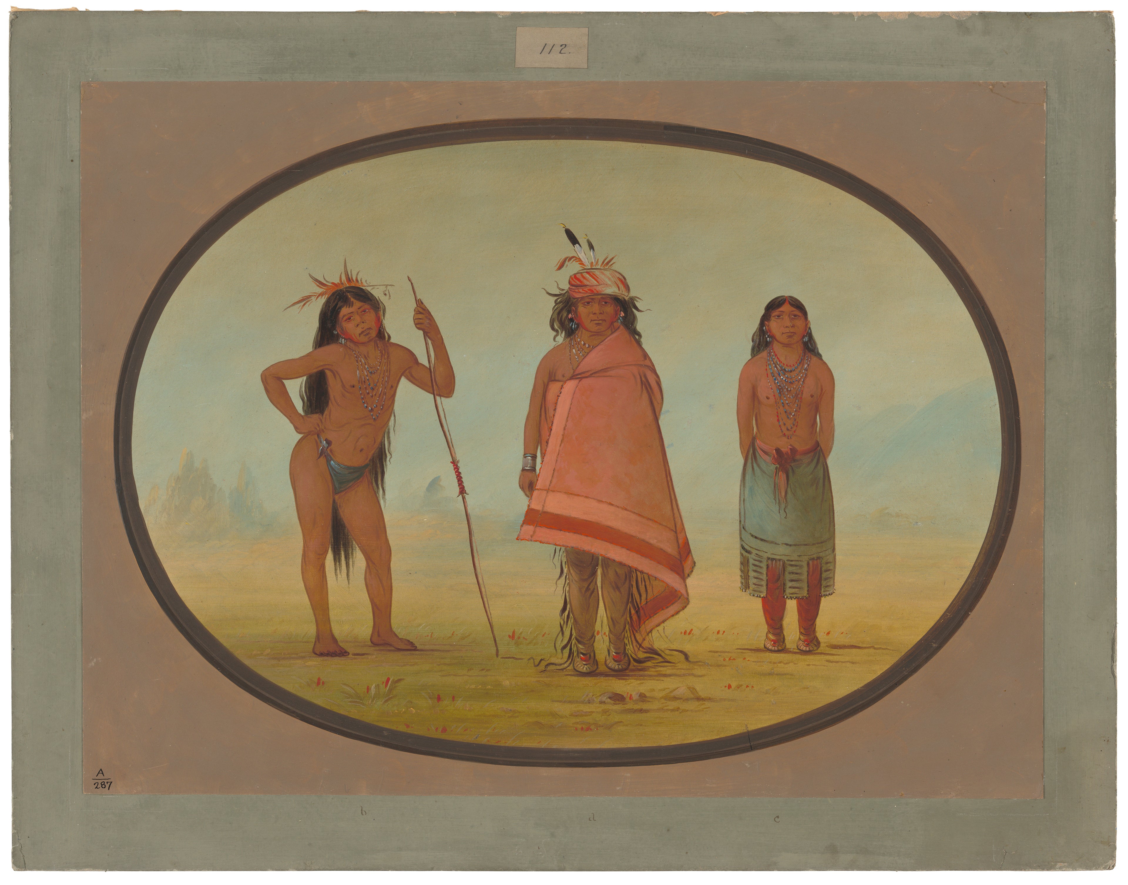 Chef Cochimtee, sa femme et un guerrier - George Catlin