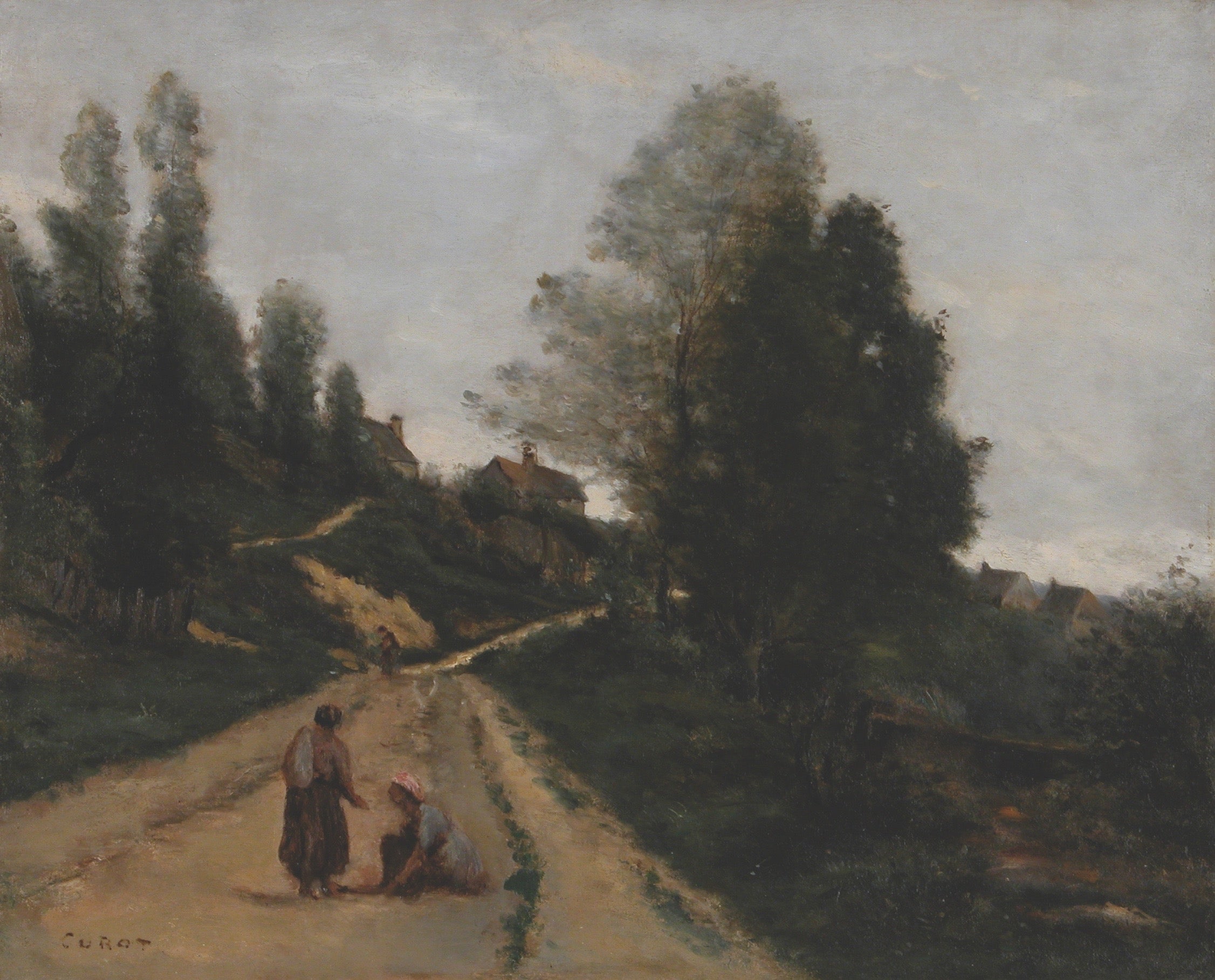 Gouvieux, près Chantilly. Chemin montant - Jean-Baptiste Camille Corot