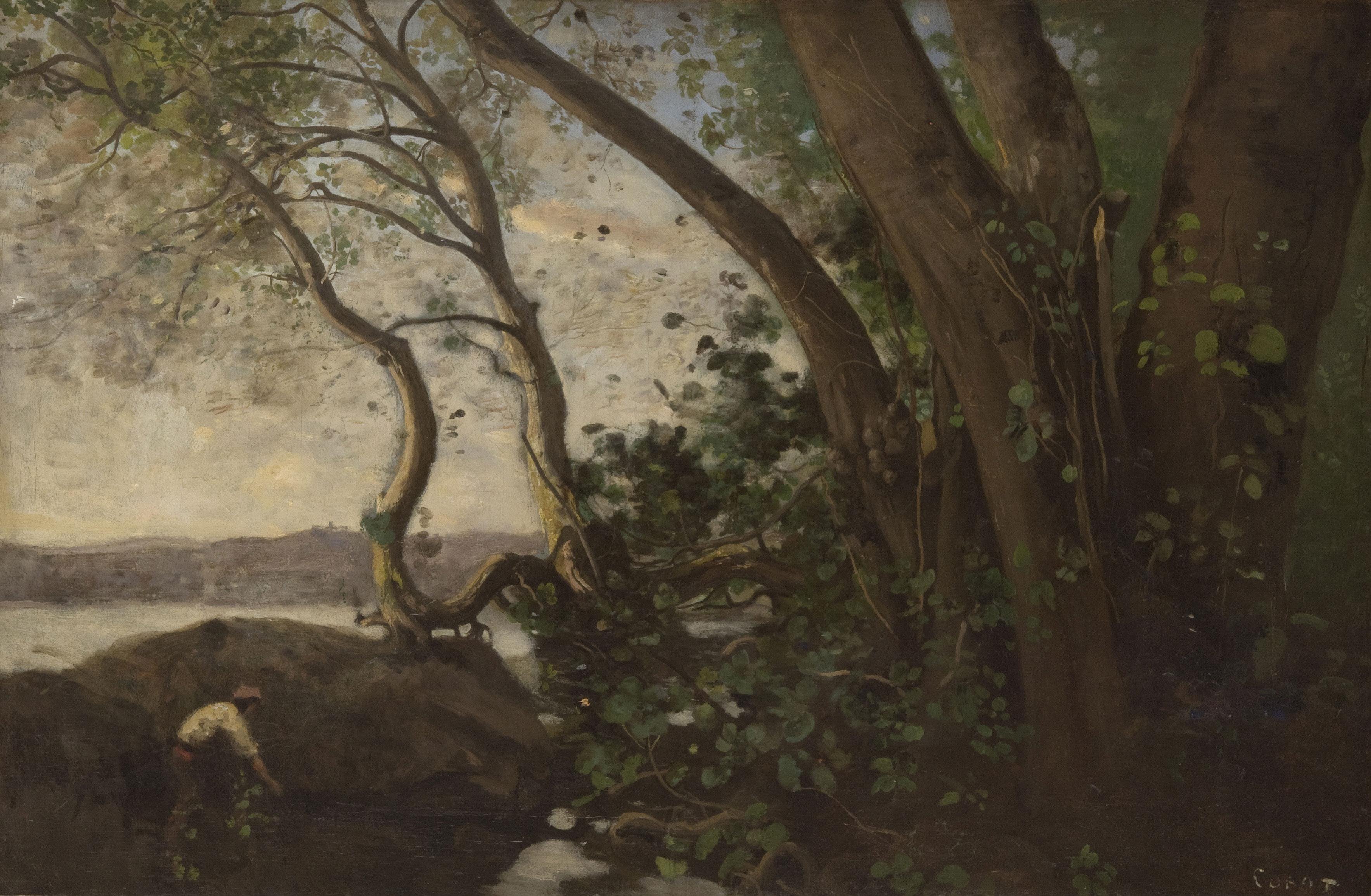 Nemi, les bords du lac - Jean-Baptiste Camille Corot