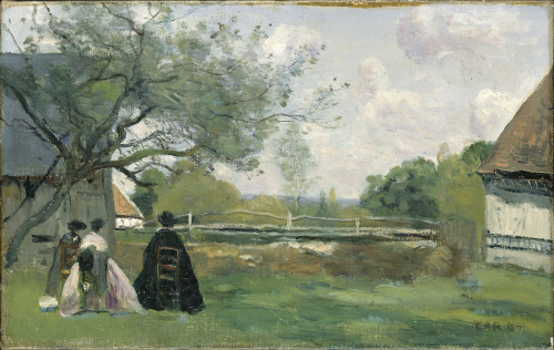 Le Repos devant la ferme - Jean-Baptiste Camille Corot