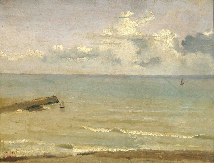 Dieppe, le bout de la jetée et la mer - Jean-Baptiste Camille Corot