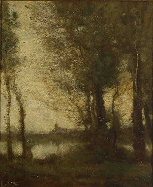 Souvenir des marais de Fampoux. L'aube - Jean-Baptiste Camille Corot